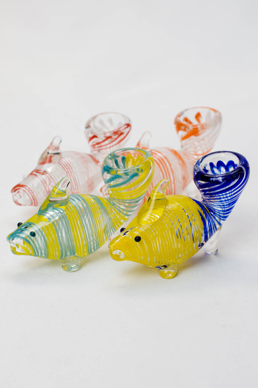 3.5" Goldfish shape glass hand pipe_0