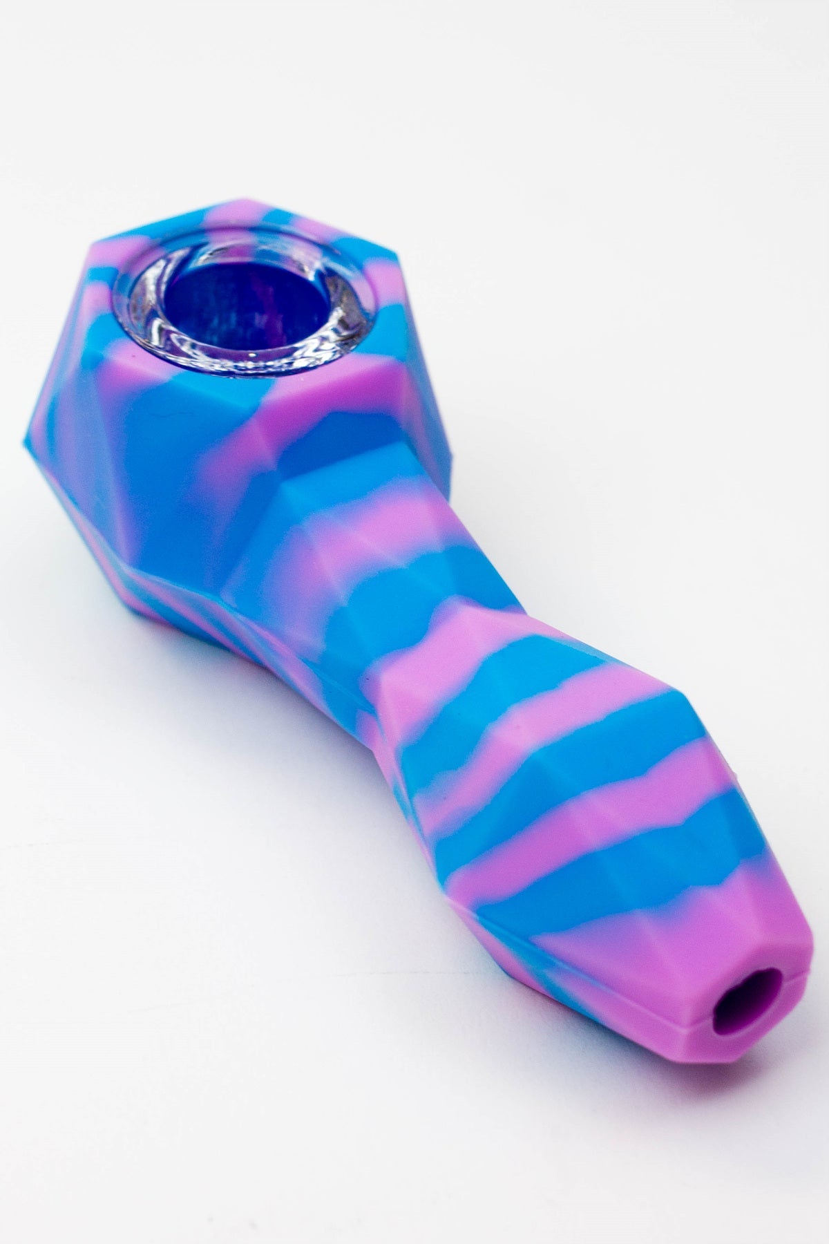 Multi colored Silicone hand pipe with glass bowl_4