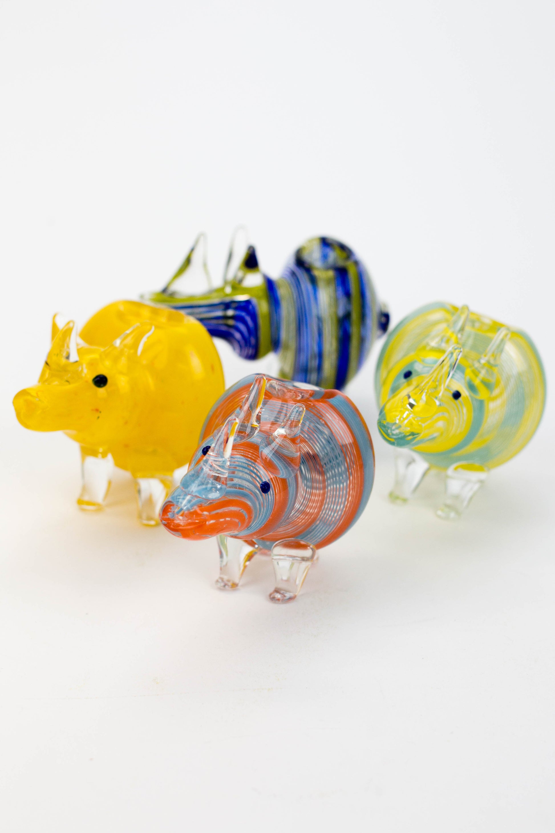 Standing Rhino glass hand pipe_0