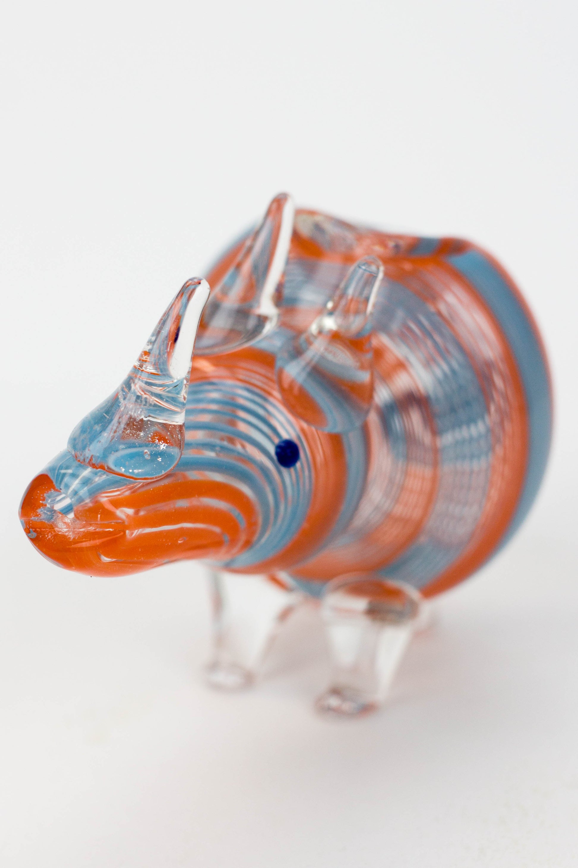 Standing Rhino glass hand pipe_1