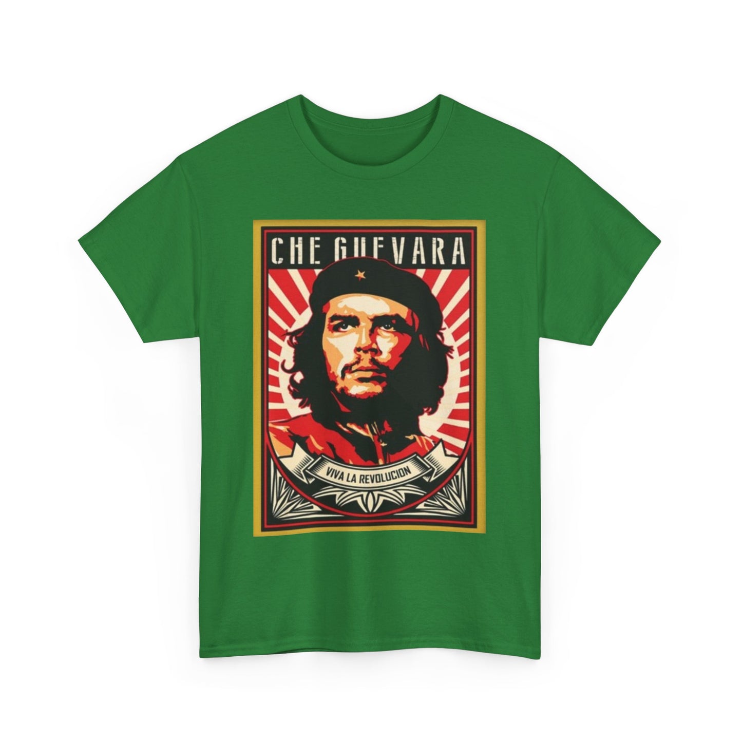 Che Guevara "Viva la Revolución" with Cuban Flag  - Graphic T-Shirt - Unisex Heavy Cotton Tee