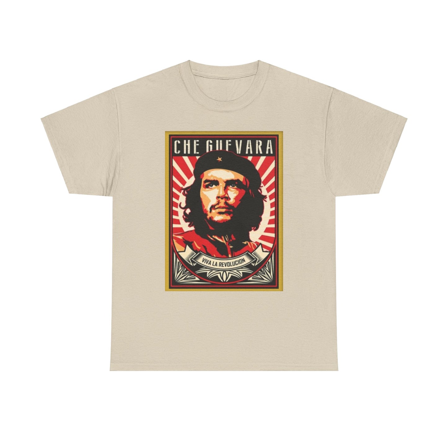 Che Guevara "Viva la Revolución" with Cuban Flag  - Graphic T-Shirt - Unisex Heavy Cotton Tee