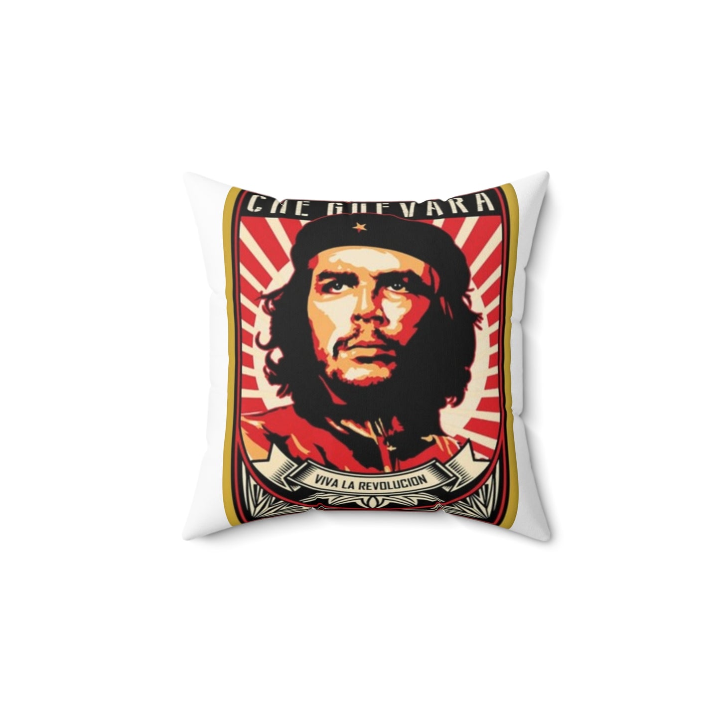 Che Guevara Spun Polyester Square Pillow - Viva La Revolución Decorative Cushion