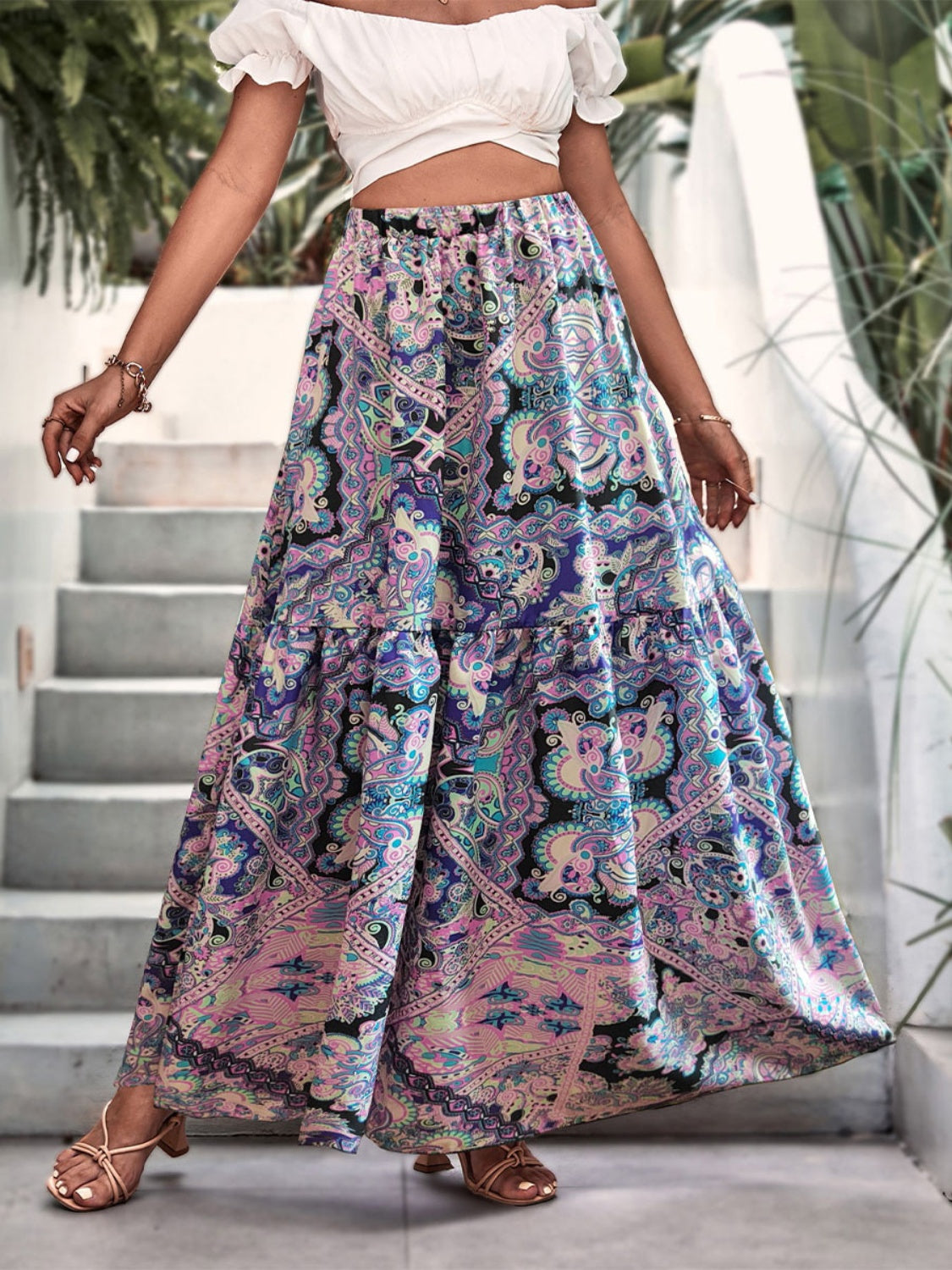 Printed Maxi Skirt