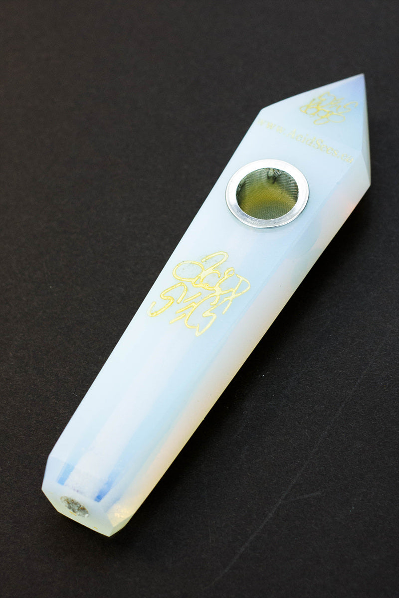 Acid Secs - Golden Engraved Opal Smoking Pipe_0