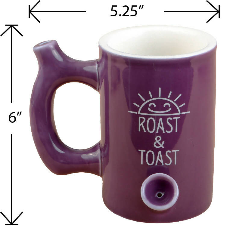 ROAST & TOAST PIPE MUG - PLUM COLOR WITH WHITE PRINT_1