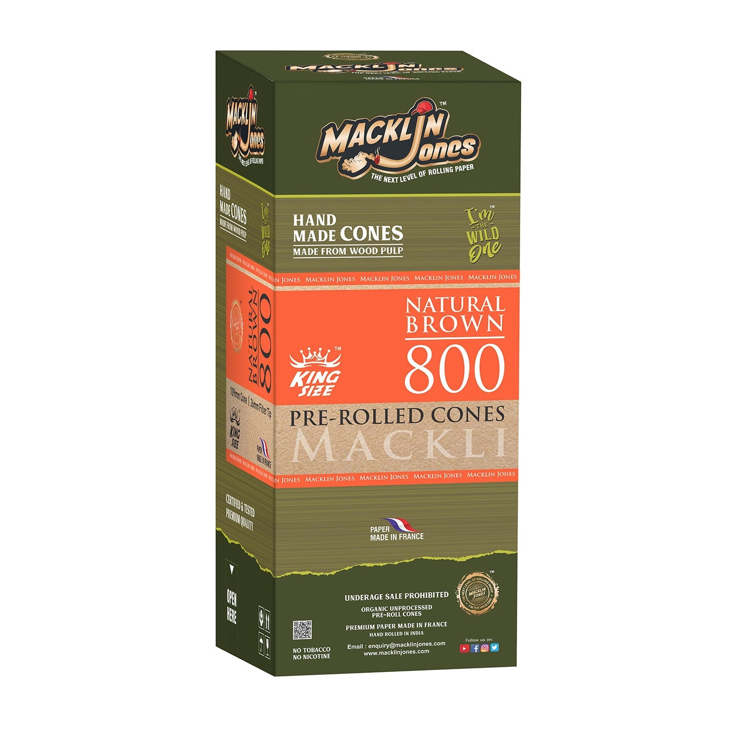 Macklin Jones - Natural Brown King Size Pre-Rolled cones Tower 800_0