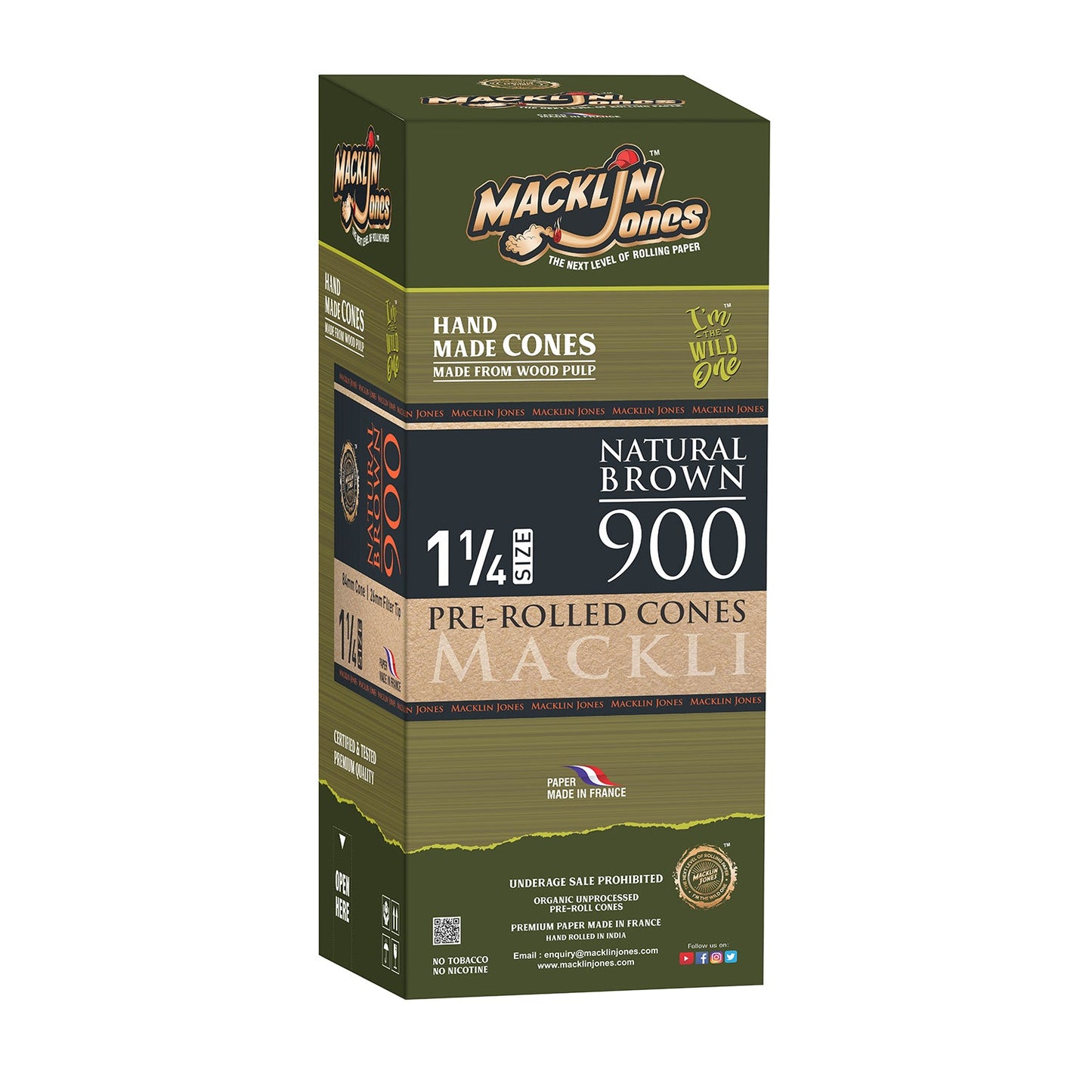 Macklin Jones - Natural Brown 1 1/4 Pre-Rolled cones Tower 900_0