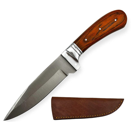 9" Red Hunting Knife-Orange Wood [PC-124]_0