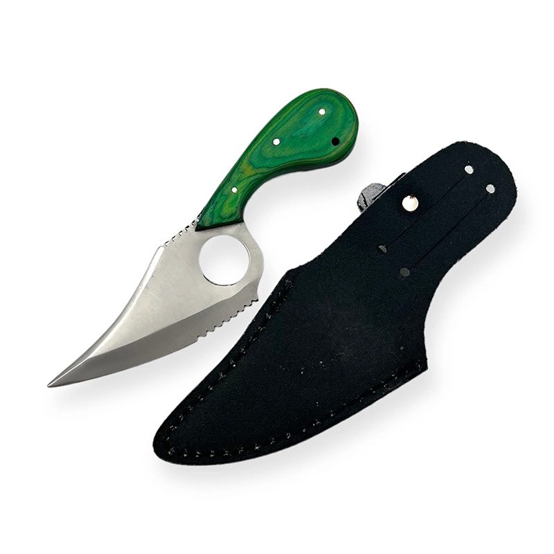 7.5" Red Hunting Knife-Green [PC-132]_0