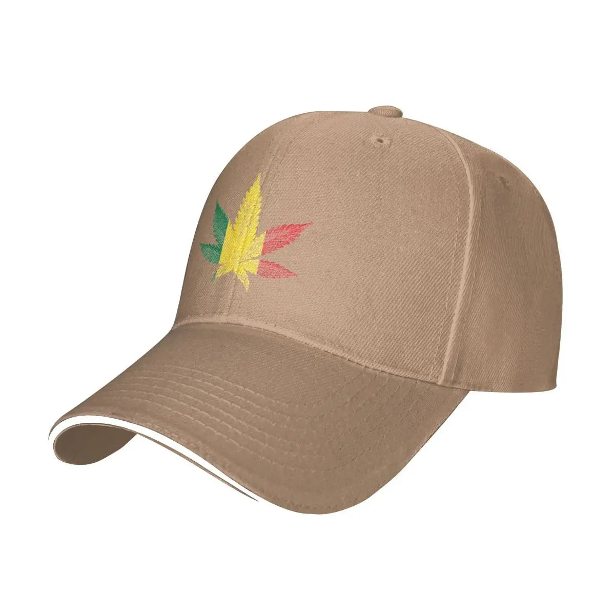 Rastafari Cannabis Leaf Baseball Caps Hip Hop Sandwich Caps for Men Women Adjustable Dad Hat Outdoor