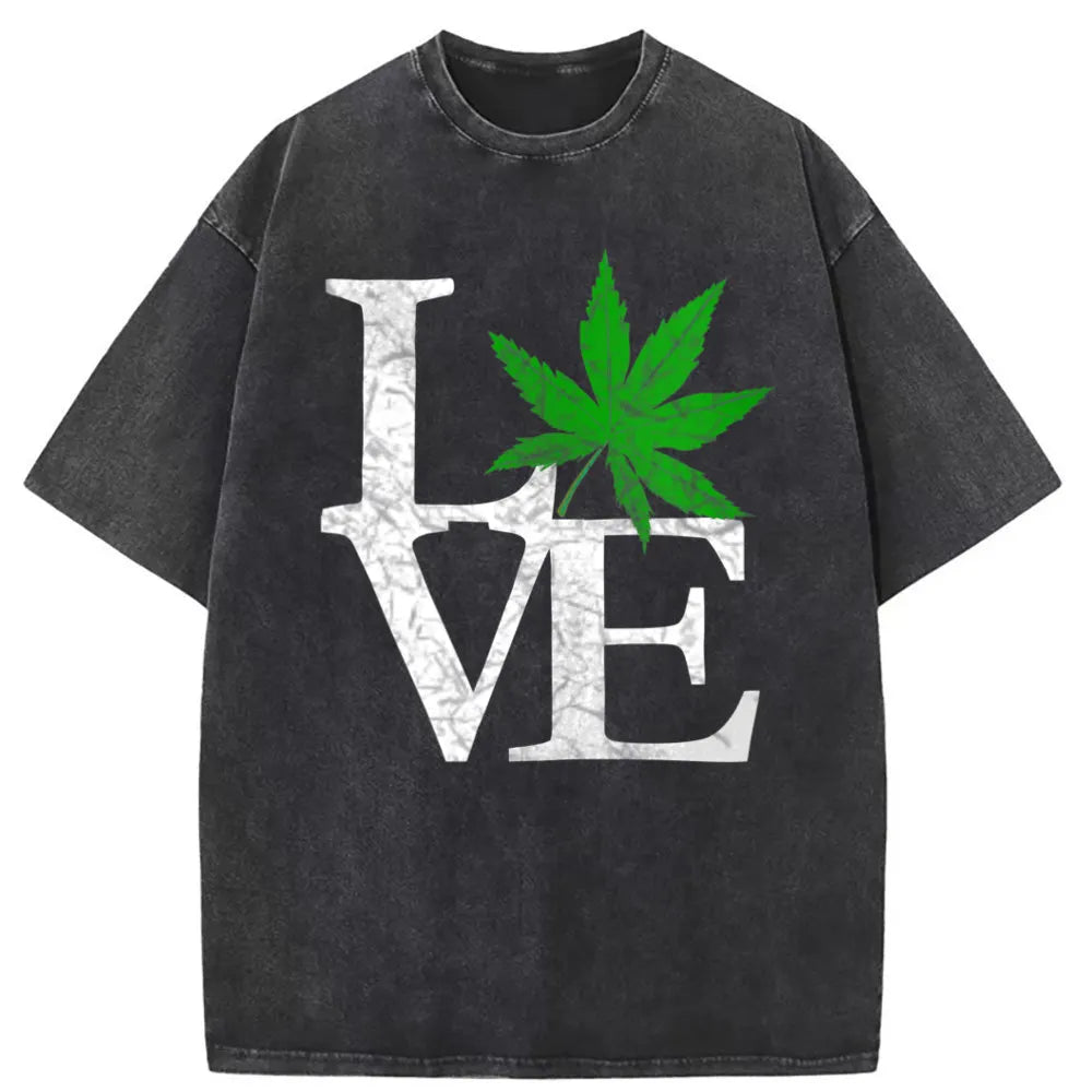 Classic Retro Tshirt I Love The Marijuana Weed Eaf Funny Cannabis Faddish T Shirt Personalized Long Sleeve Sweatshirts Male