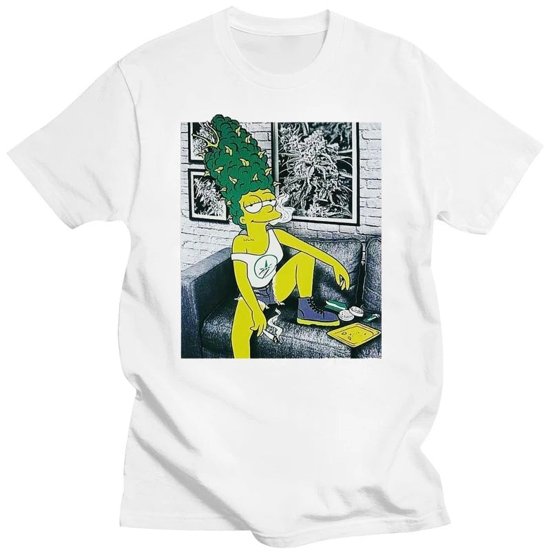 Marge Stoner Stoned. Bong. Drugs Mens T Shirt. Funny Festival. Print Kawaii Summer Style