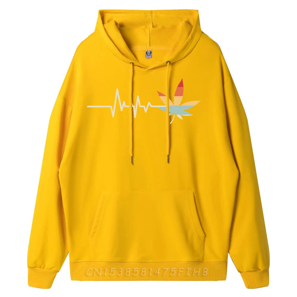 Cannabis Weed Marijuana Leaf Heartbeat Christmas Birthday New Hoodies Mens Designer Clothes