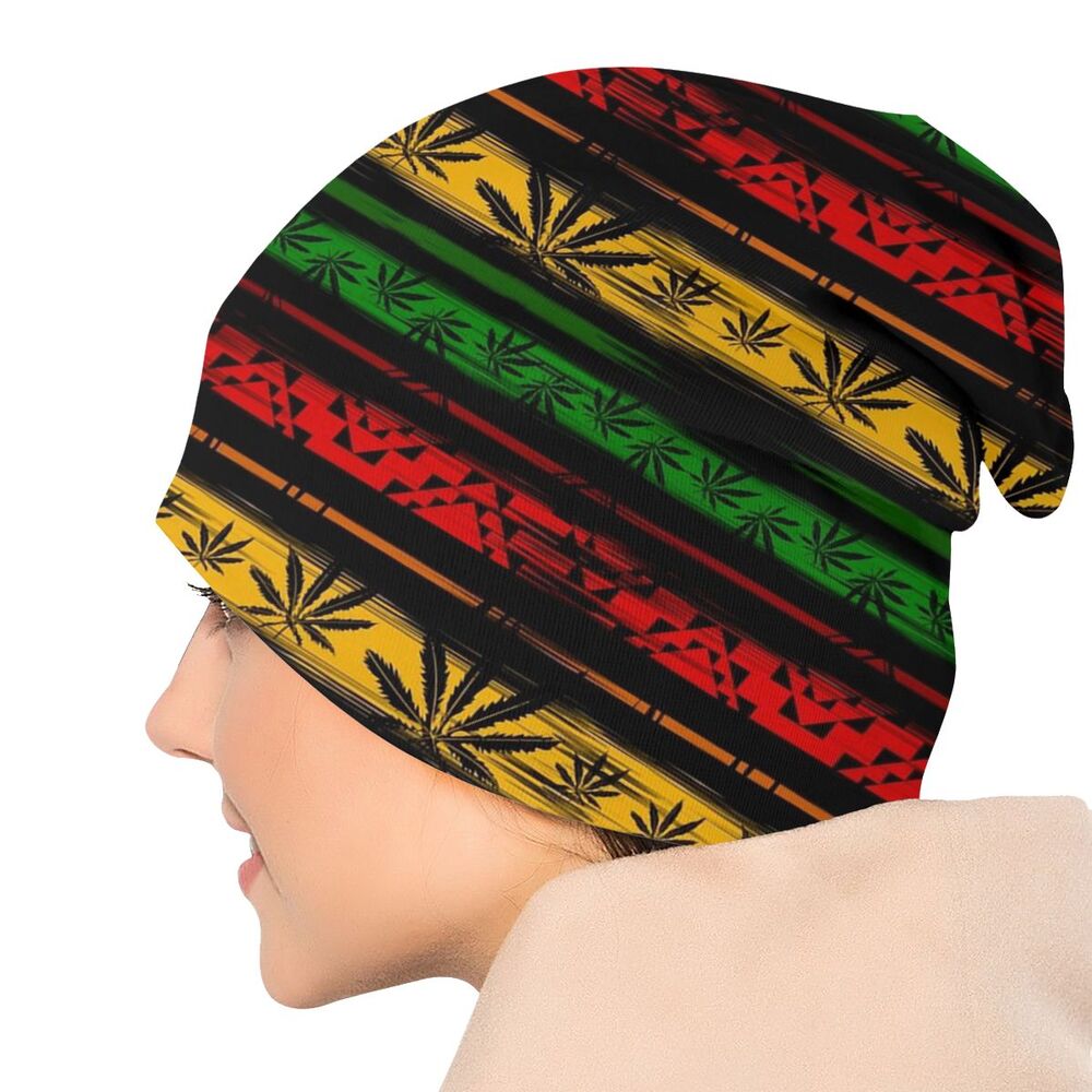 Mabstract Seamless Pattern Marijuana Cannabis Weed Leaf Washed Thin Bonnet Windproof Street Skullies Beanies Men Women Hats