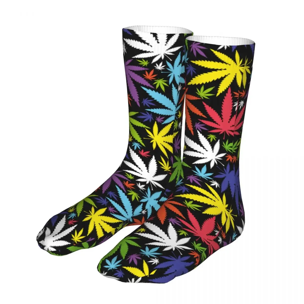 Fashion Socks Male Mens Women Casual Cannabis Leafs Socks Marijuana Weed Leaf Skateboard Socks Spring Summer Autumn Winter