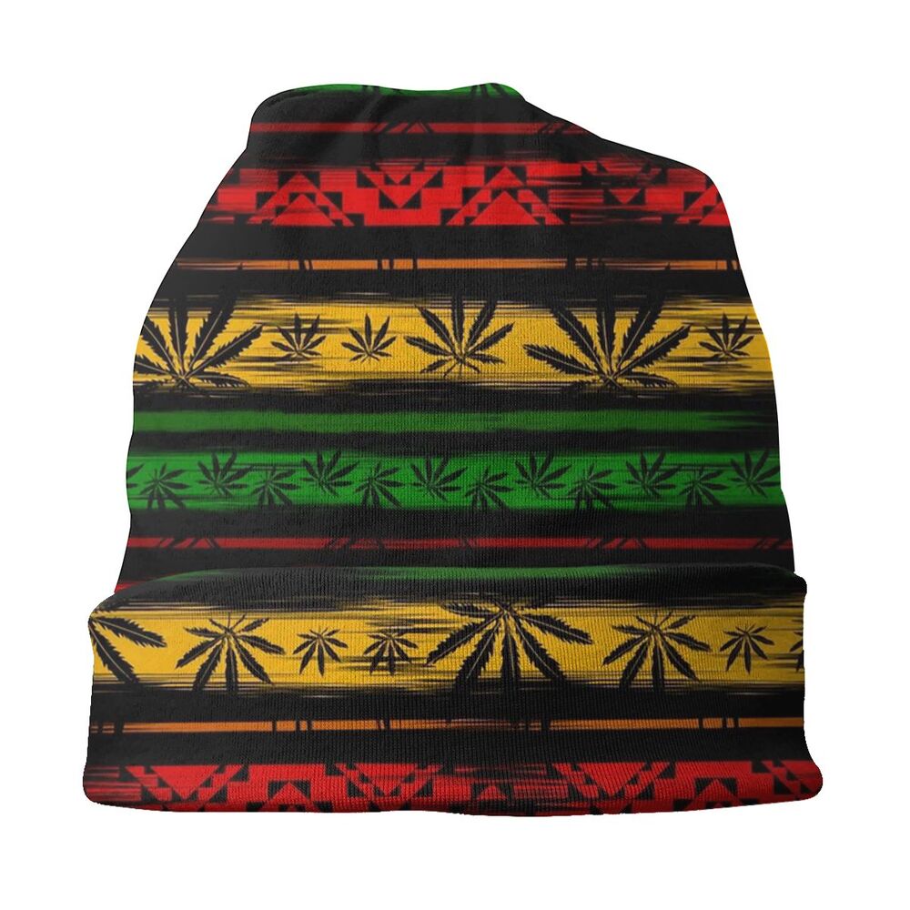 Mabstract Seamless Pattern Marijuana Cannabis Weed Leaf Washed Thin Bonnet Windproof Street Skullies Beanies Men Women Hats