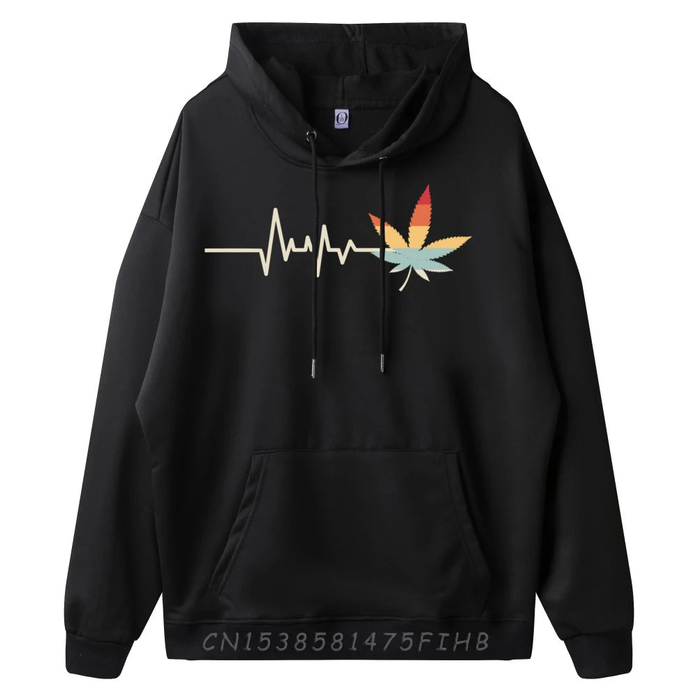 Cannabis Weed Marijuana Leaf Heartbeat Christmas Birthday New Hoodies Mens Designer Clothes