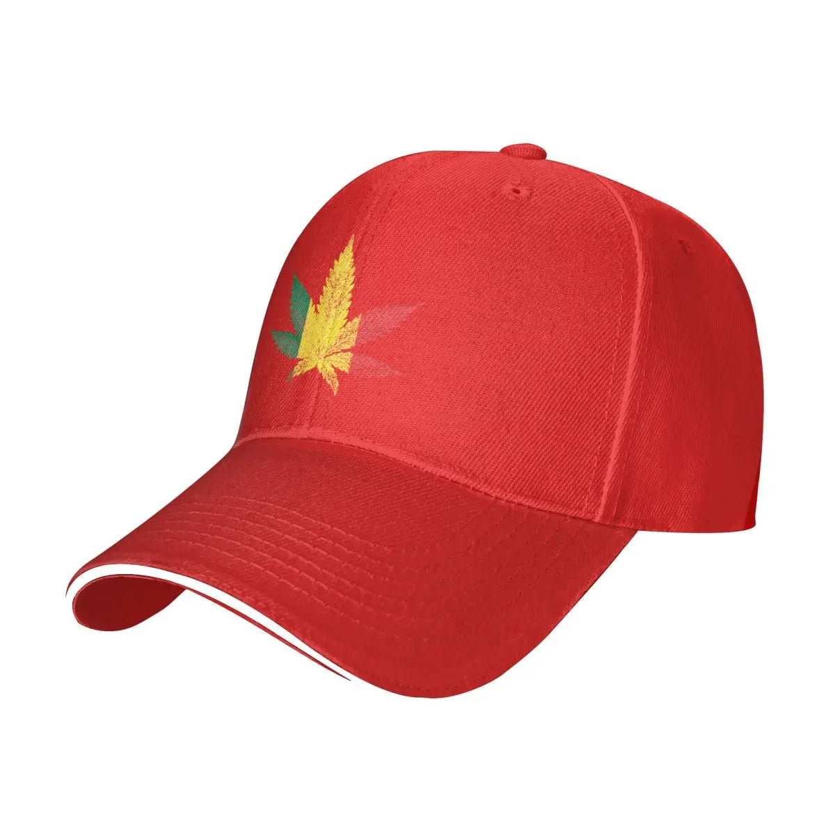 Rastafari Cannabis Leaf Baseball Caps Hip Hop Sandwich Caps for Men Women Adjustable Dad Hat Outdoor