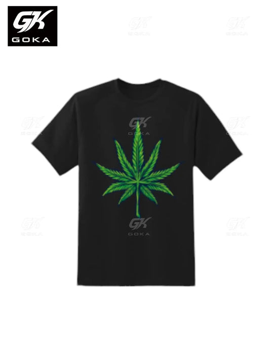 Marijuana Weed Leaf  Joke Slang Meme Funny Graphic T Shirts for Mens Clothing Cotton Tees Women Classic Printed T-shirt