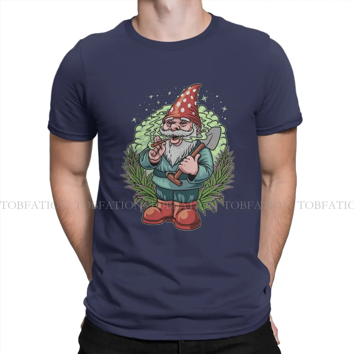 Smoking Gnome Weed Marijuana 420 Smoking Tshirt Alternative Punk T shirt Streetwear Homme Pure Cotton Fashion Tees Tops