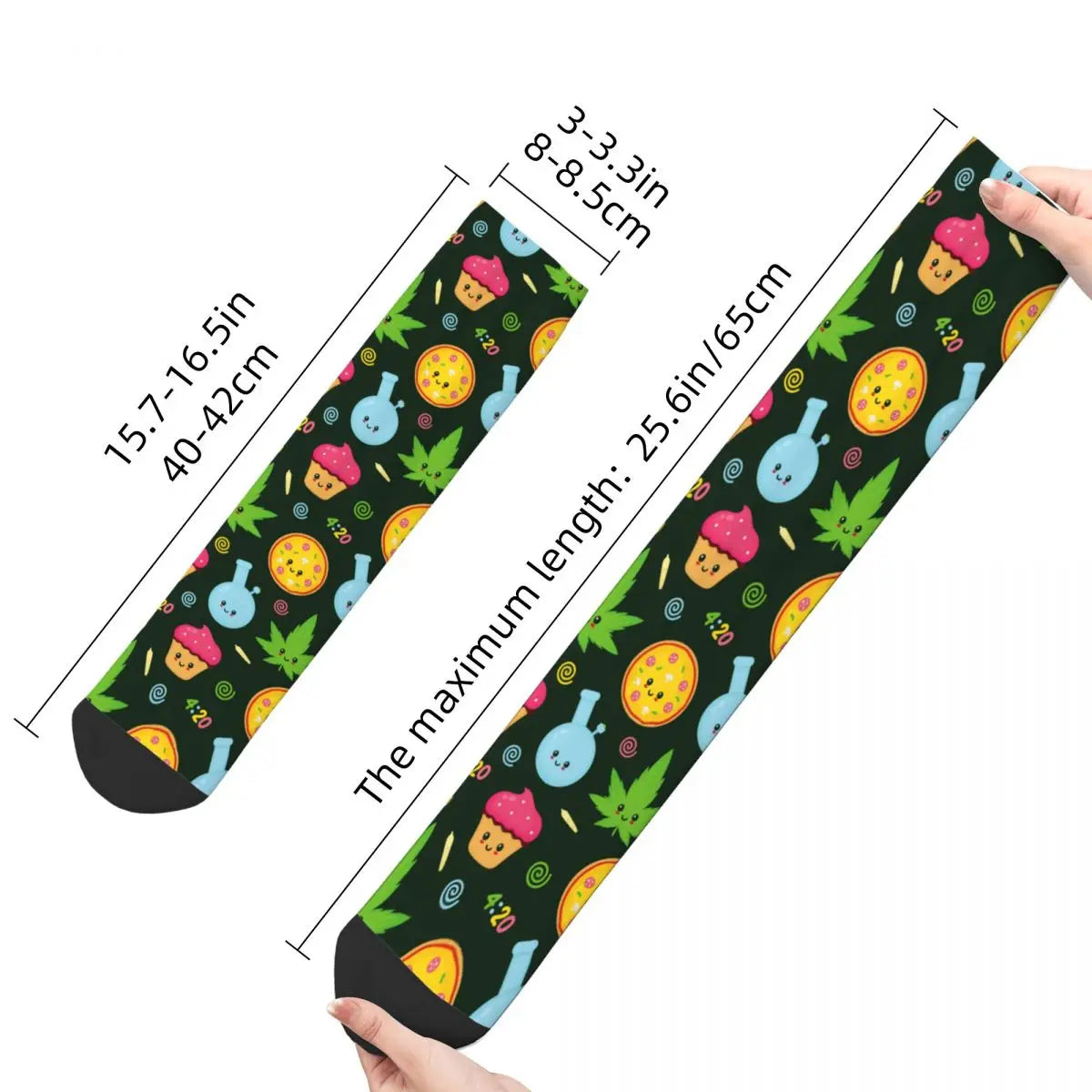 All Season Hip-hop Men's Women's Cute Marijuana Weed 420 Socks Cannabis Cartoon Merch Basketball Socks Super Soft Best Gifts