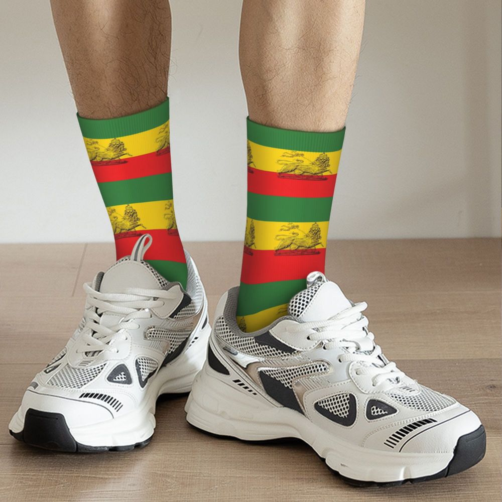 Lion Of Judah Rasta Colours Cannabis Leaf Plant Marijuana Weed Unisex Winter Socks Cycling Happy Socks street style Crazy Sock