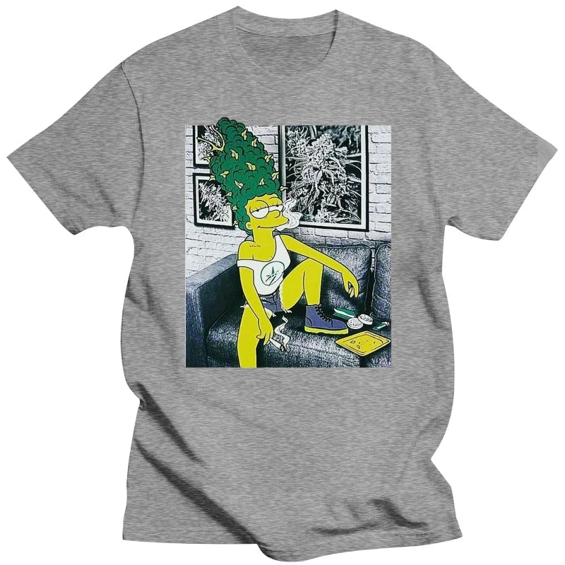 Marge Stoner Stoned. Bong. Drugs Mens T Shirt. Funny Festival. Print Kawaii Summer Style