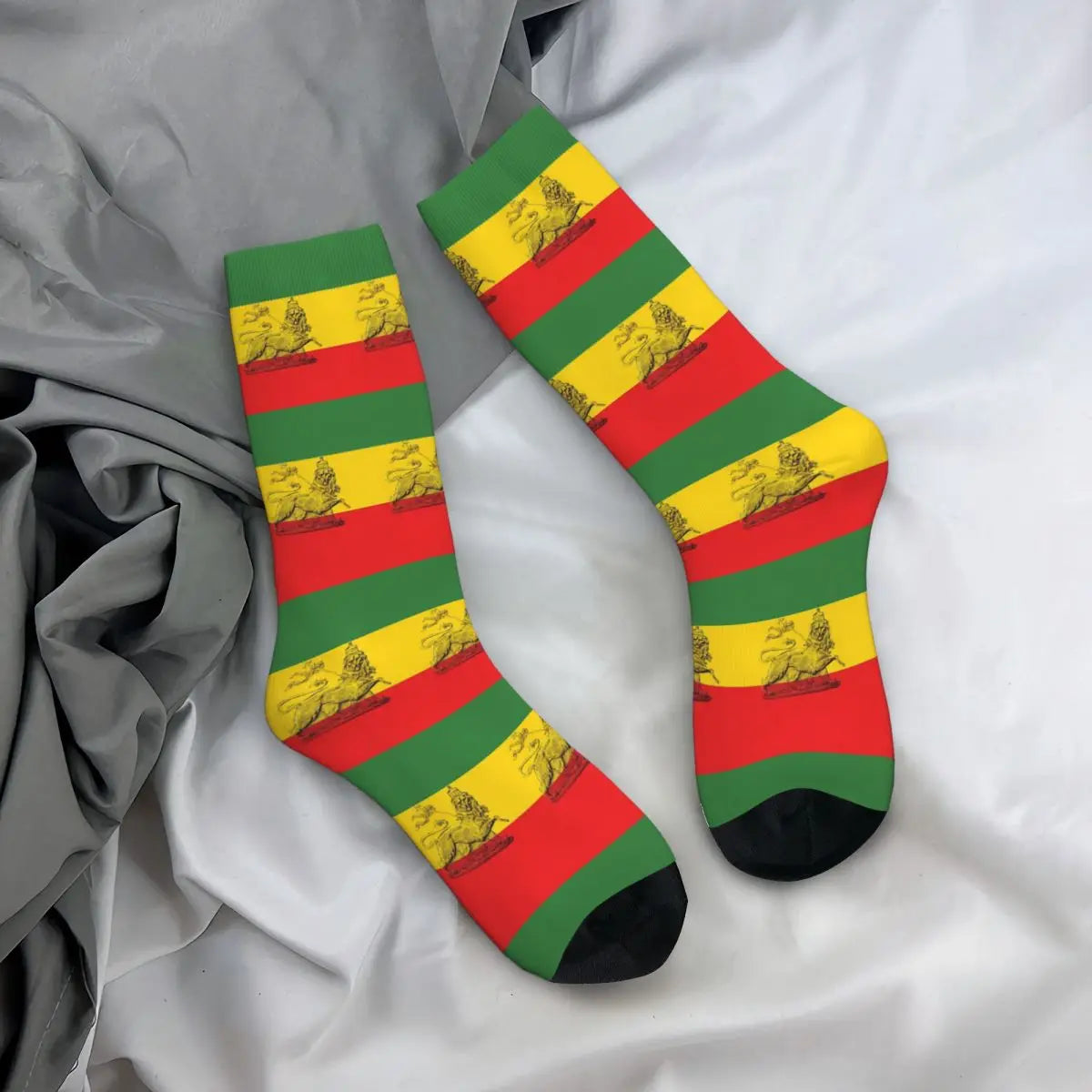 Lion Of Judah Rasta Colours Cannabis Leaf Plant Marijuana Weed Unisex Winter Socks Cycling Happy Socks street style Crazy Sock