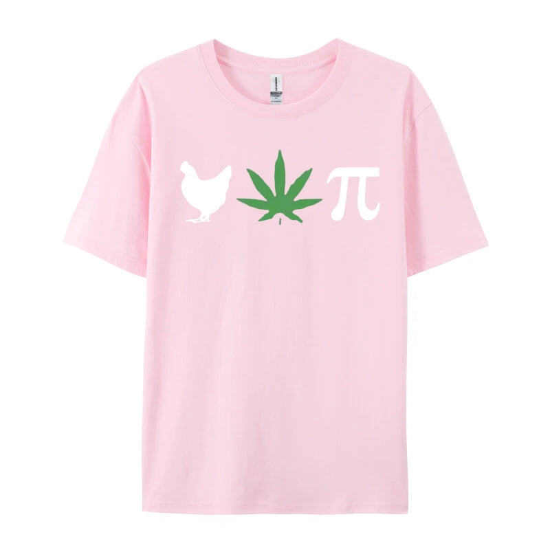 Chicken Pot Pie Marijuana Cannabis Pi T-shirt Novelty Tee Shirts Vintage Cotton Tops Tee Retro Clothes