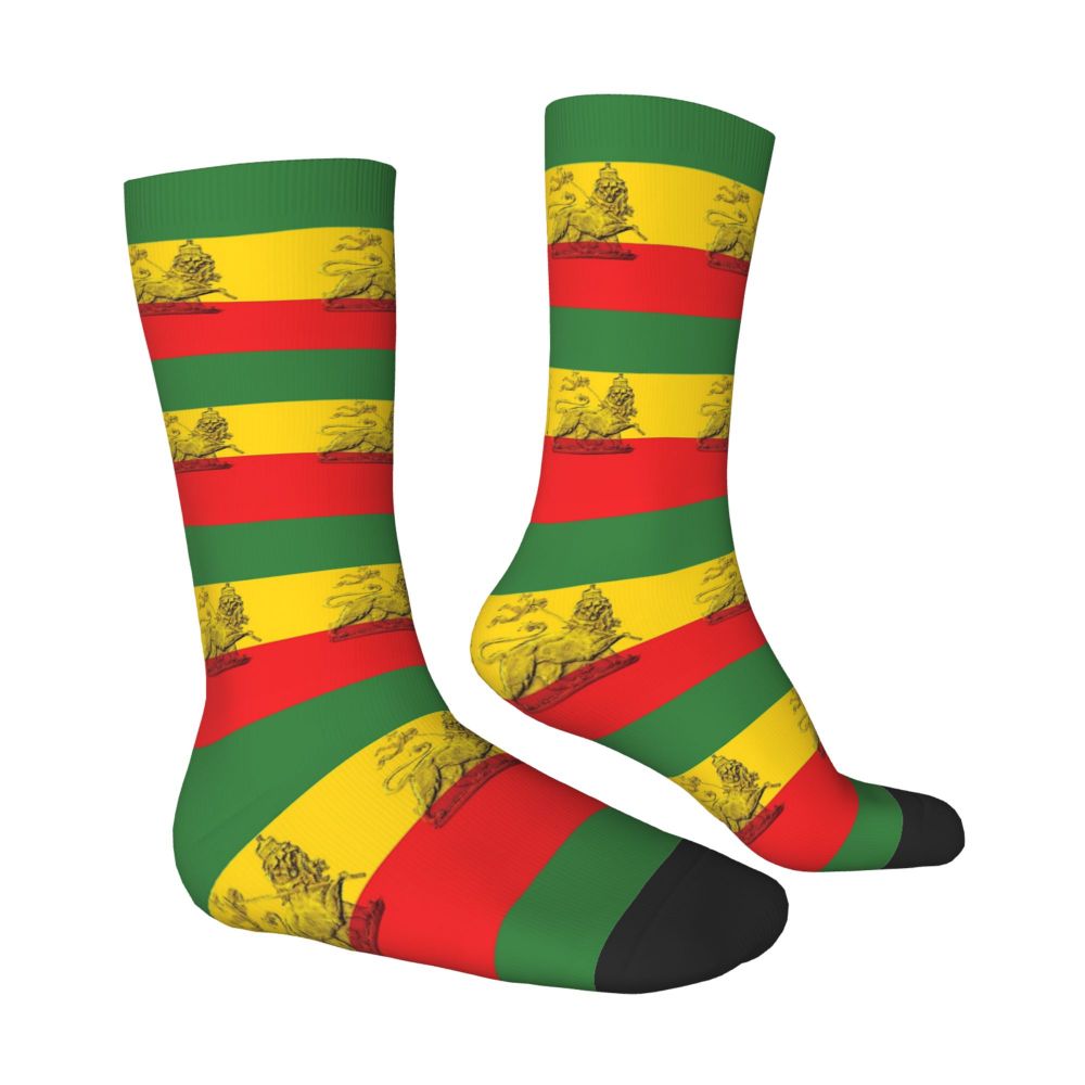 Lion Of Judah Rasta Colours Cannabis Leaf Plant Marijuana Weed Unisex Winter Socks Cycling Happy Socks street style Crazy Sock