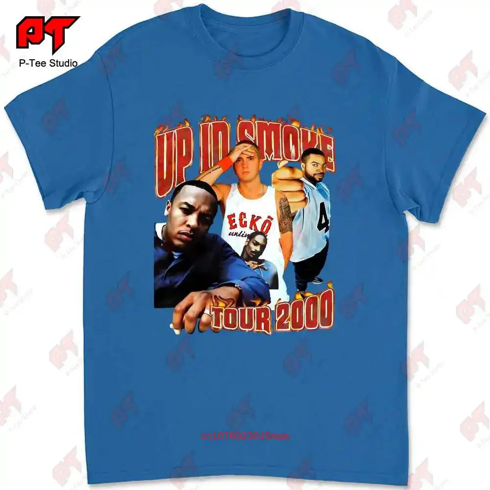 2000 Up In Smoke Tour T Shirt Vintage Style Eminem Snoop Dog Dr Dre Ice Cube Rap V8E0