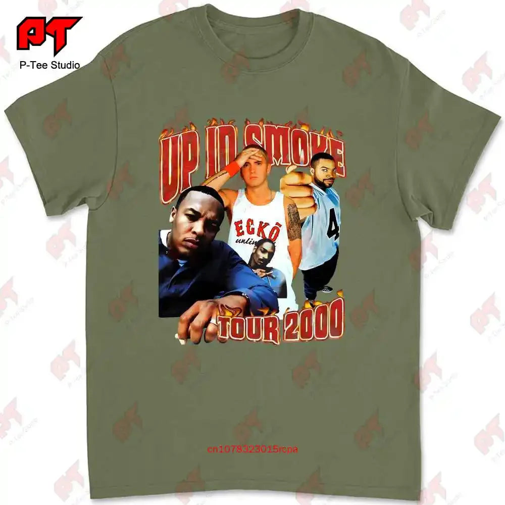 2000 Up In Smoke Tour T Shirt Vintage Style Eminem Snoop Dog Dr Dre Ice Cube Rap V8E0