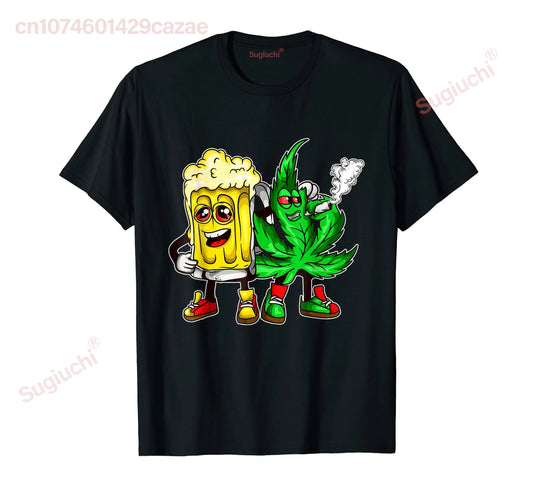 100% Cotton Funny 420 Pot Leaf Marijuana Bong Beer Drunk Weed Cannabis T-Shirt MEN WOMEN UNISEX T Shirts Size S-6XL