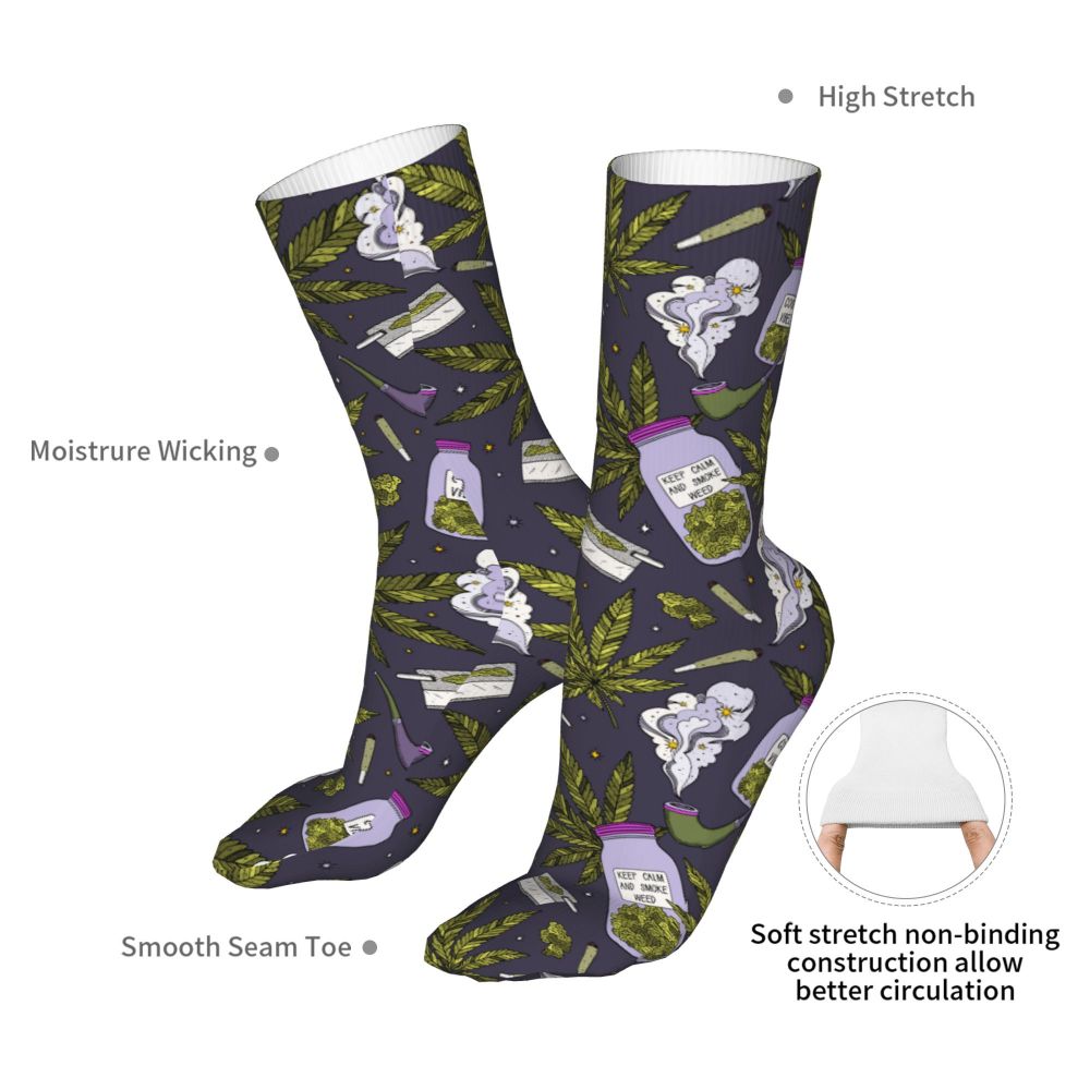 Weed Cannabis And Smoking Socks Men Women Fashion Socks Novelty Spring Summer Autumn Winter Socks Gift