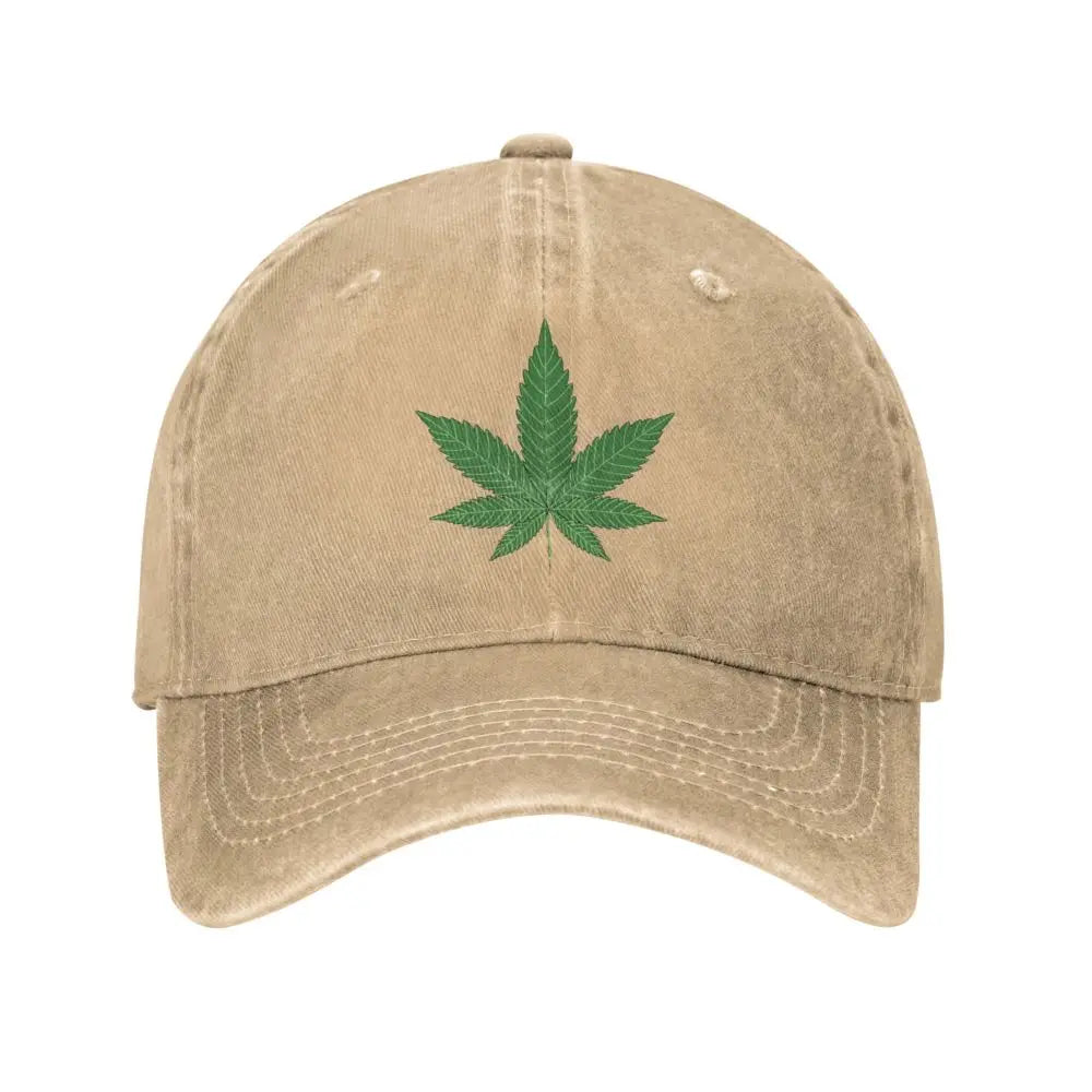 Cannabis Smoke Leaf Baseball Cap Casual Distressed Cotton Trending Snapback Cap Men Women Outdoor Summer Caps Hat