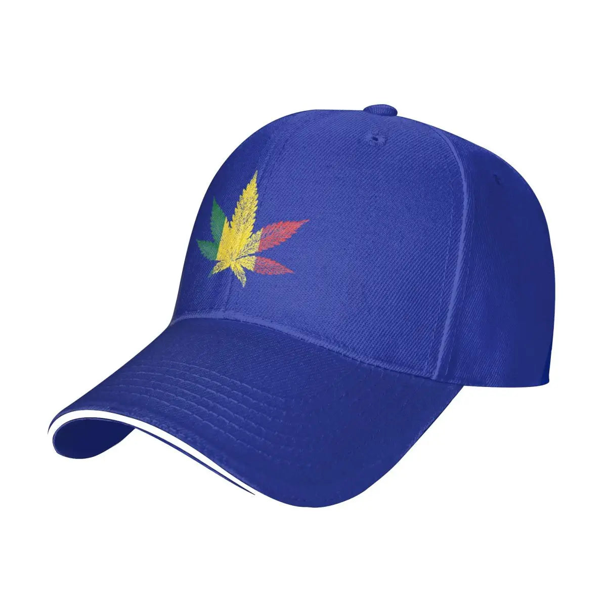 Rastafari Cannabis Leaf Baseball Caps Hip Hop Sandwich Caps for Men Women Adjustable Dad Hat Outdoor