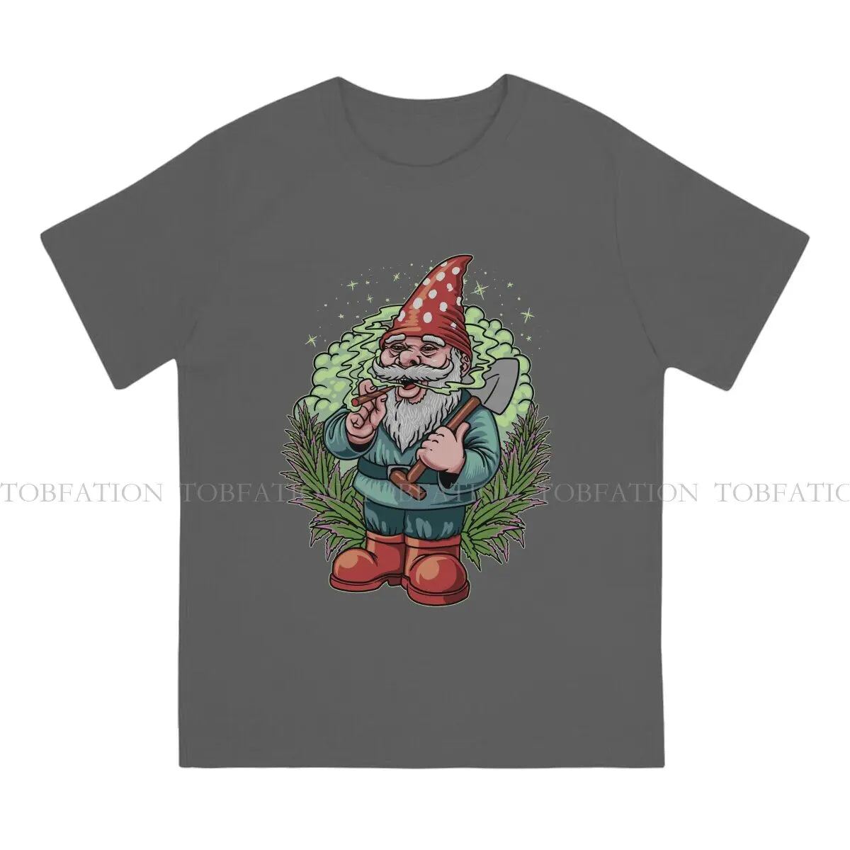 Smoking Gnome Weed Marijuana 420 Smoking Tshirt Alternative Punk T shirt Streetwear Homme Pure Cotton Fashion Tees Tops