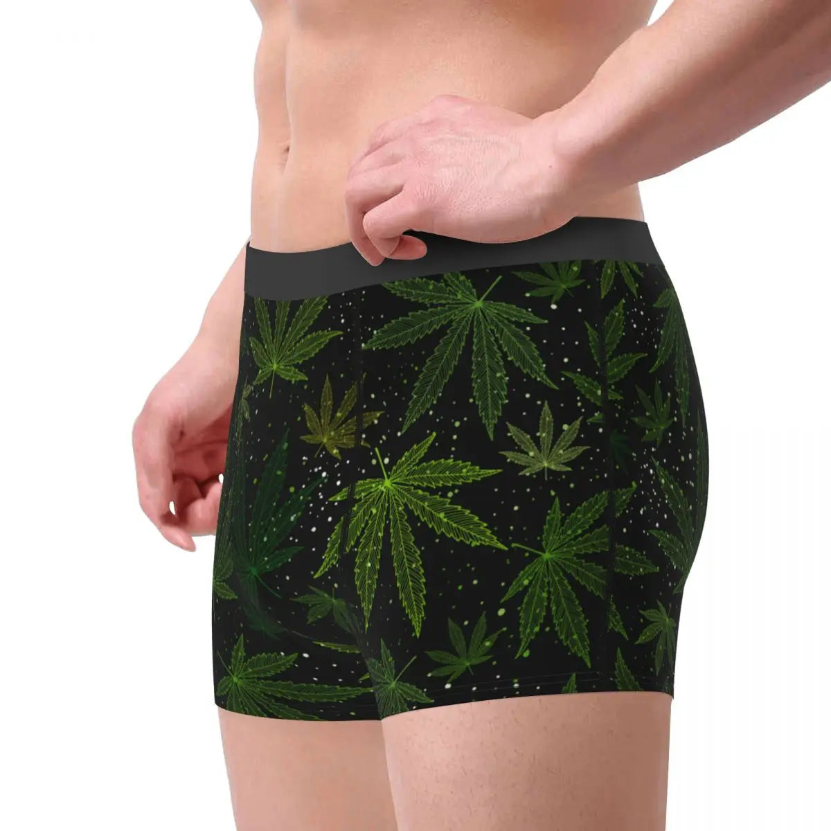 Novelty Boxer Cannabis Leaf Shorts Panties Briefs Men Underwear Marijuana Weed Breathable Underpants for Homme