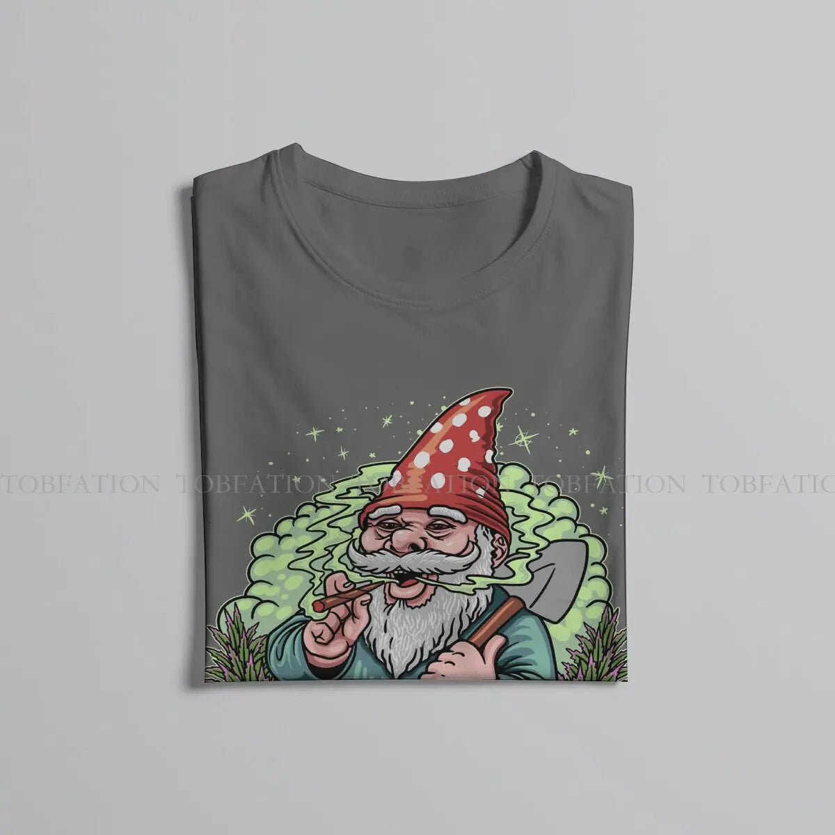 Smoking Gnome Weed Marijuana 420 Smoking Tshirt Alternative Punk T shirt Streetwear Homme Pure Cotton Fashion Tees Tops