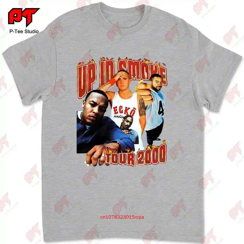 2000 Up In Smoke Tour T Shirt Vintage Style Eminem Snoop Dog Dr Dre Ice Cube Rap V8E0