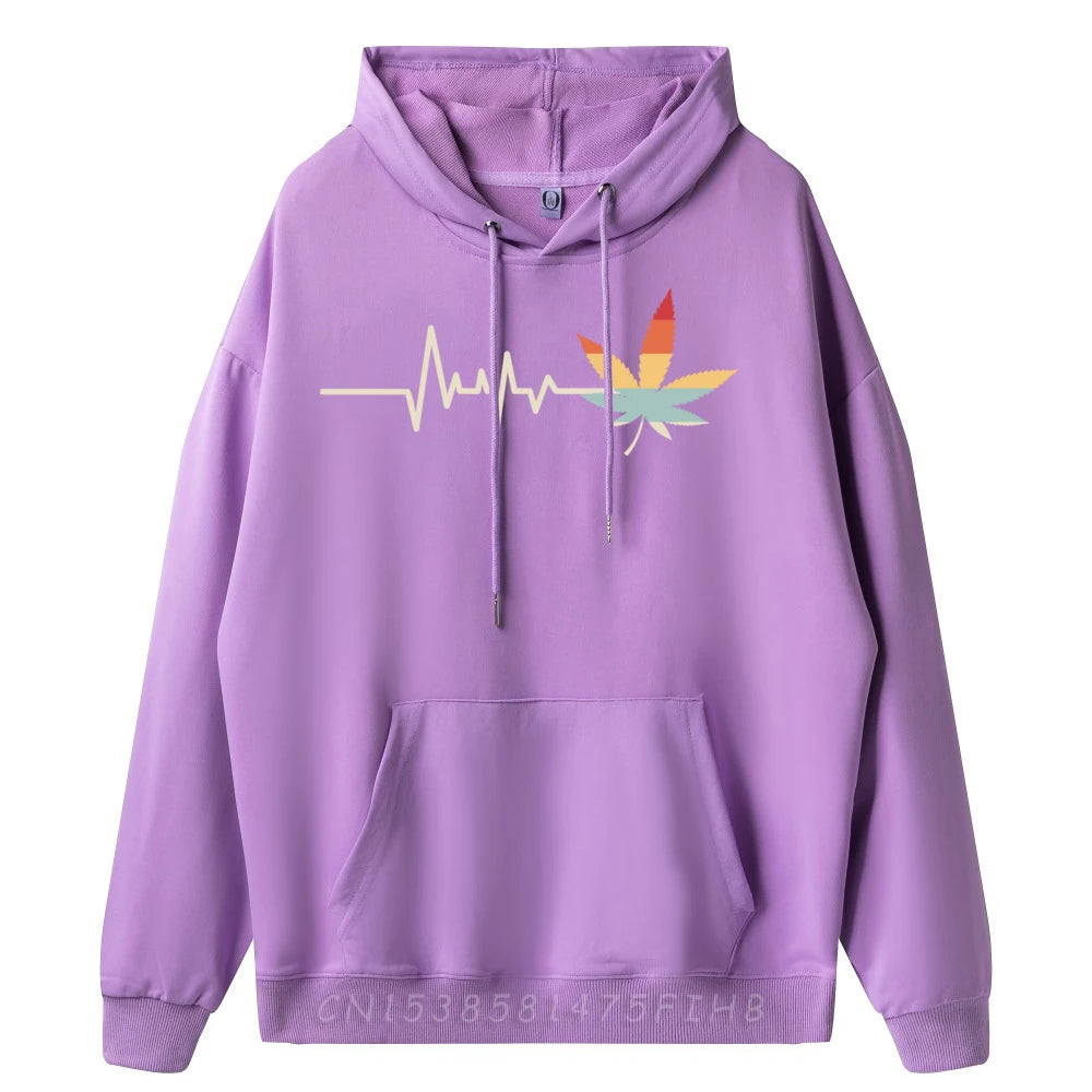 Cannabis Weed Marijuana Leaf Heartbeat Christmas Birthday New Hoodies Mens Designer Clothes