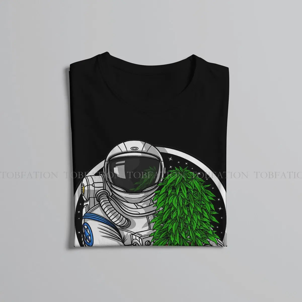 Weed Marijuana 420 Smoking Astronaut Lover TShirt Men Graphic Large Harajuku Crewneck Cotton T Shirt