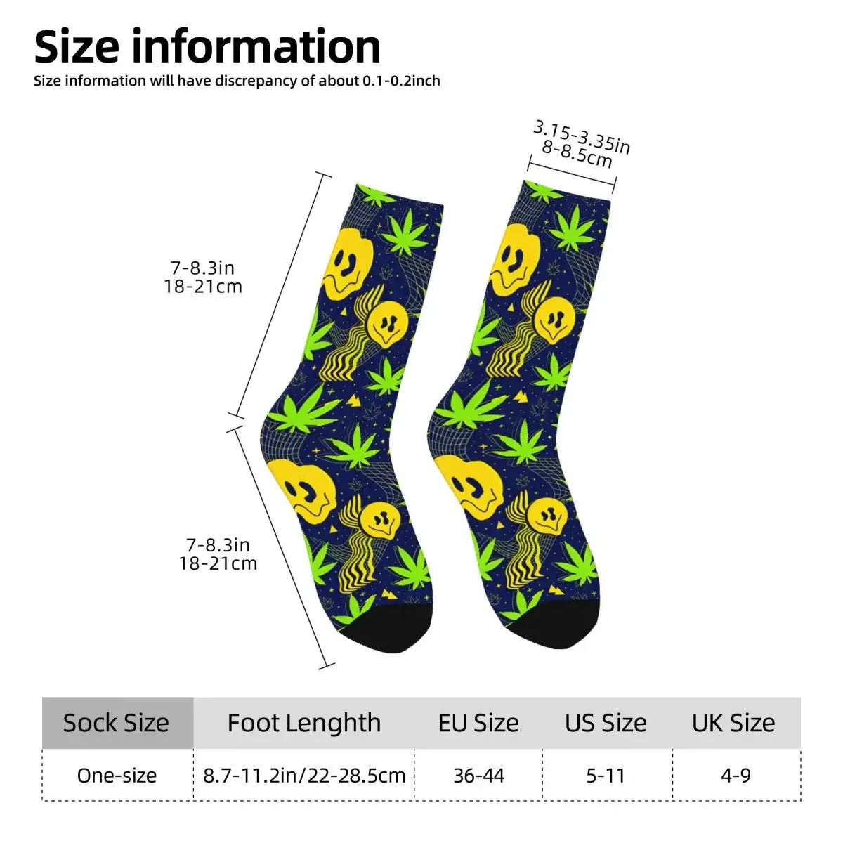 Cannabis Marijuana Pattern Men's Socks Vintage Harajuku Street Style Novelty Casual Crew Sock