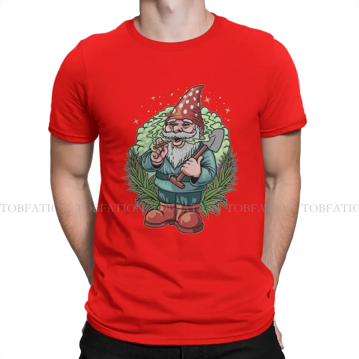 Smoking Gnome Weed Marijuana 420 Smoking Tshirt Alternative Punk T shirt Streetwear Homme Pure Cotton Fashion Tees Tops