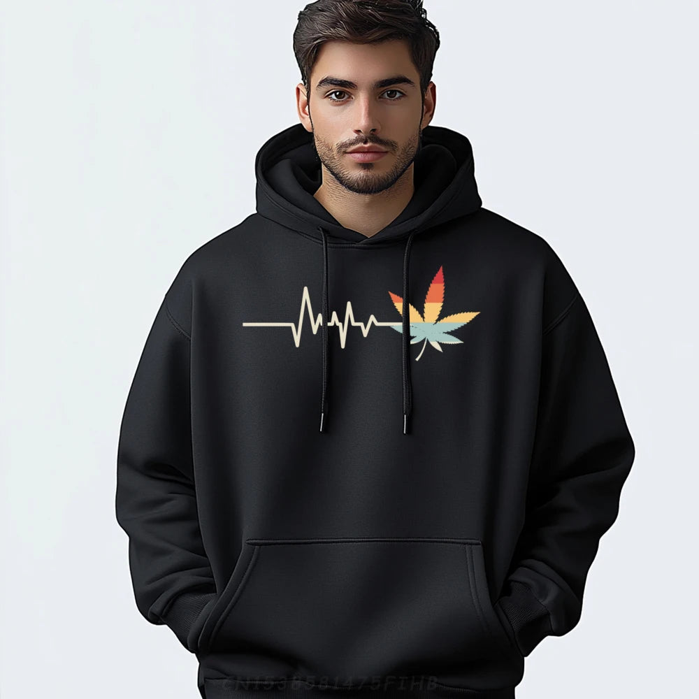 Cannabis Weed Marijuana Leaf Heartbeat Christmas Birthday New Hoodies Mens Designer Clothes