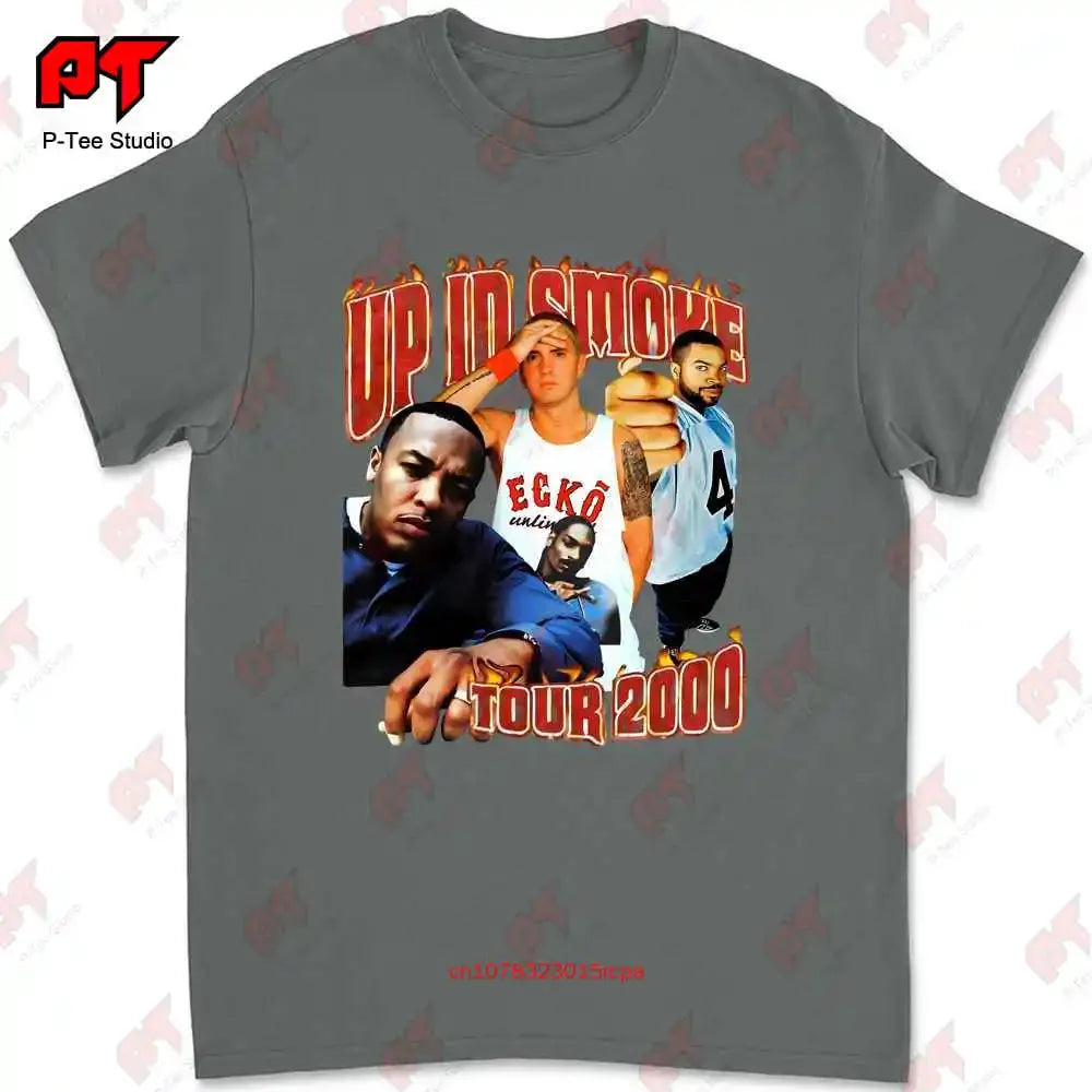 2000 Up In Smoke Tour T Shirt Vintage Style Eminem Snoop Dog Dr Dre Ice Cube Rap V8E0