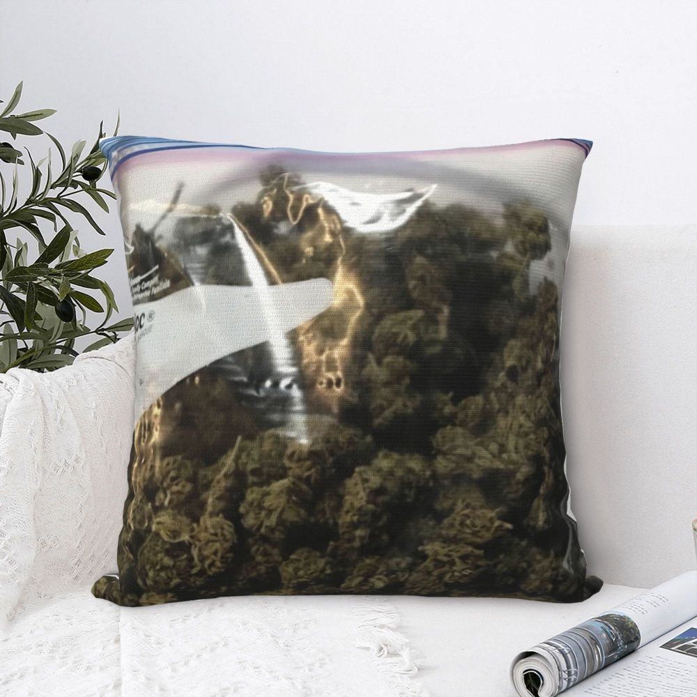 Stoner Weed Cannabis Marijuana Pillowcase Polyester Linen Velvet Printed Zip Decor Home Cushion Cover Wholesale