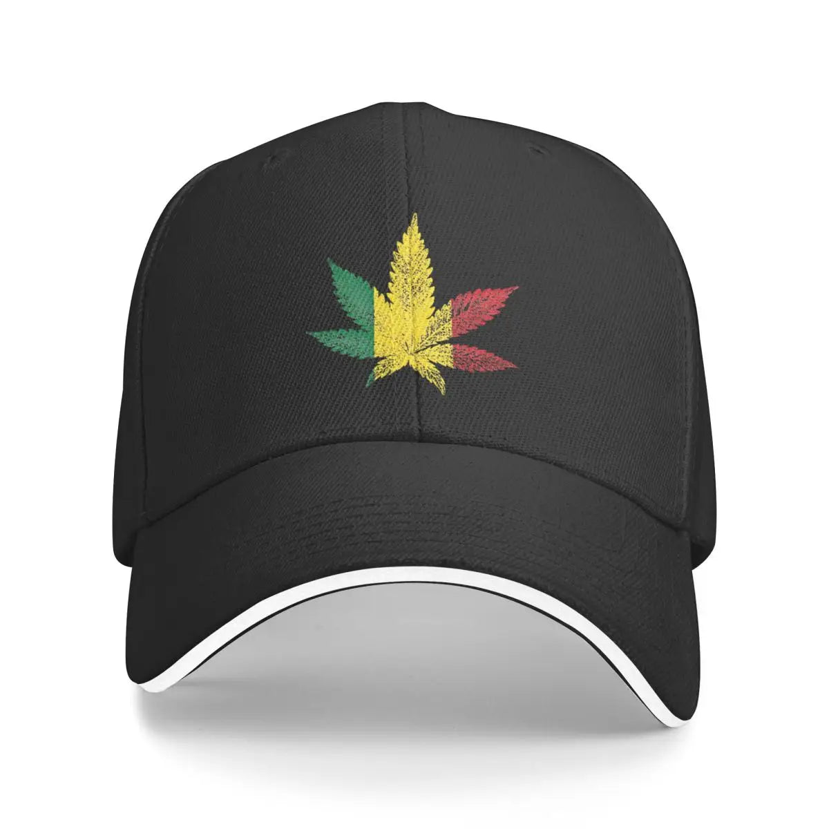 Rastafari Cannabis Leaf Baseball Caps Hip Hop Sandwich Caps for Men Women Adjustable Dad Hat Outdoor