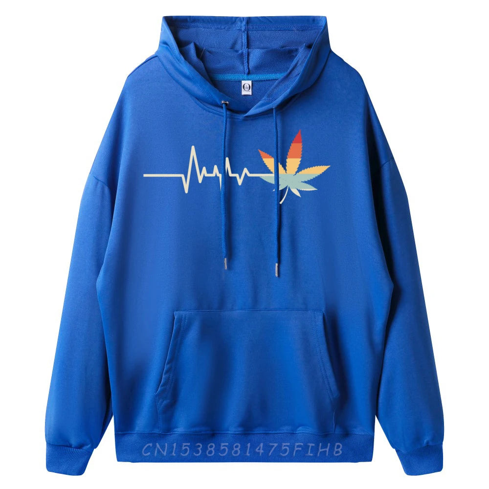 Cannabis Weed Marijuana Leaf Heartbeat Christmas Birthday New Hoodies Mens Designer Clothes